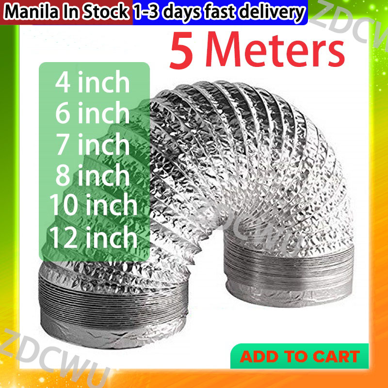 5M 4inch Aluminum Foil Retractable Ventilation Duct Insulation Duct