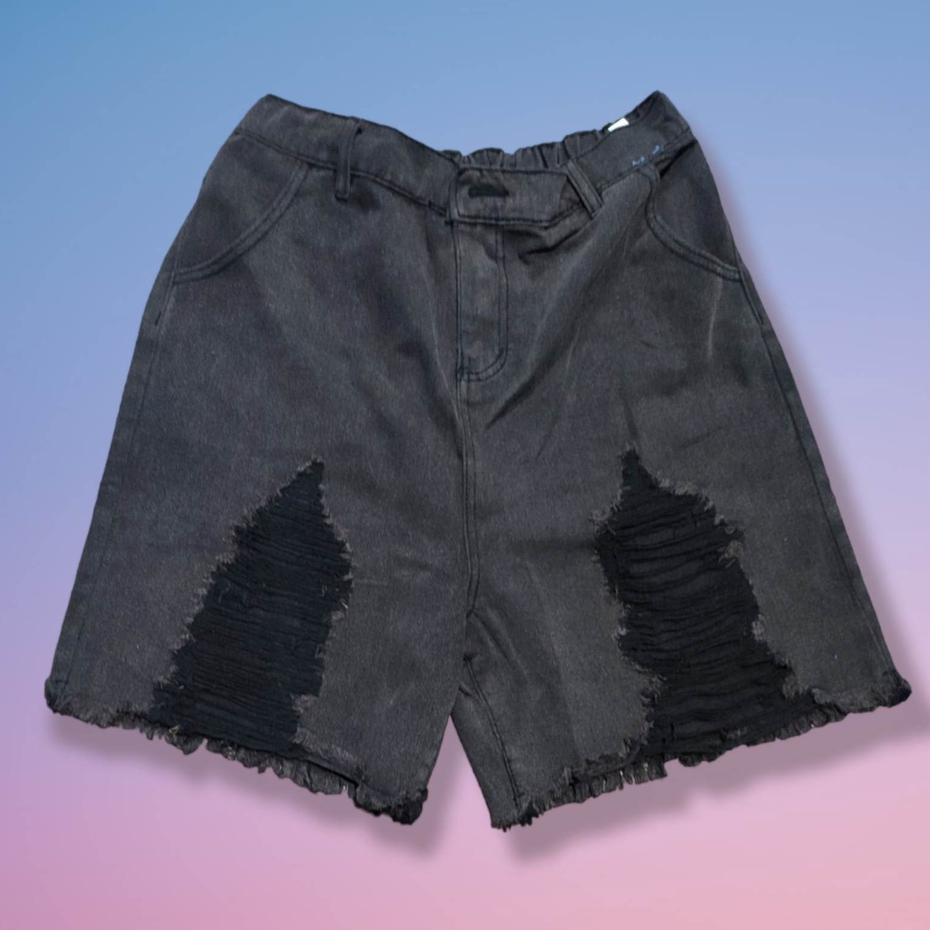 (SALE) Plus Size Short Wash Black High Waist for Women Non