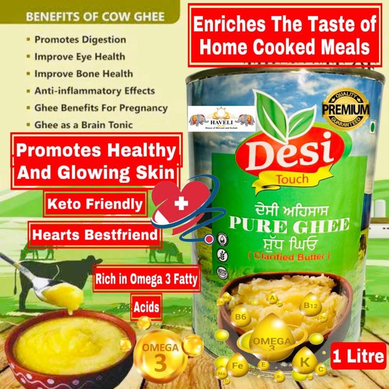 Desi Touch Pure Ghee Clarified Butter Keto Friendly 1L Shopee Philippines