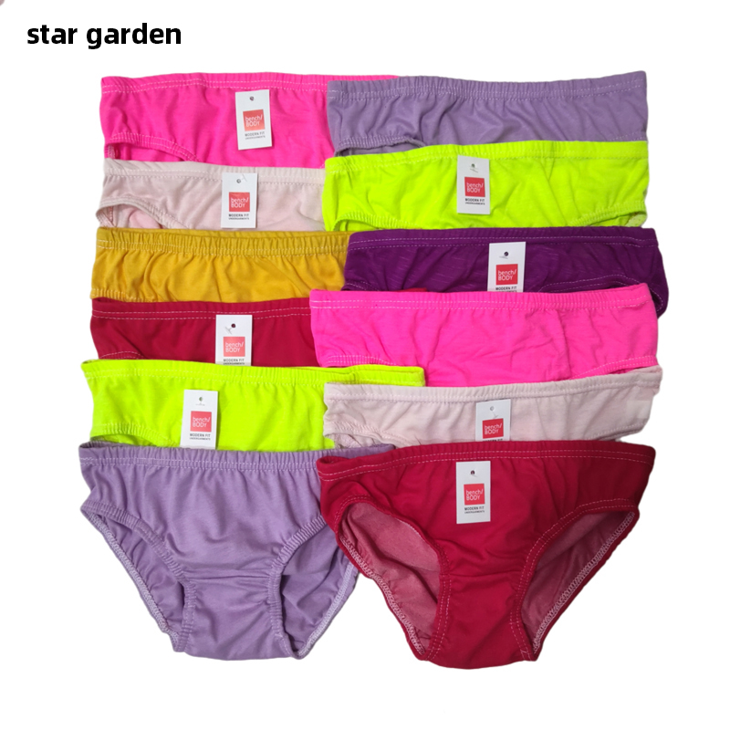 Star garden 6&12Pieces Bench Body Plain Panty For Women Underwear