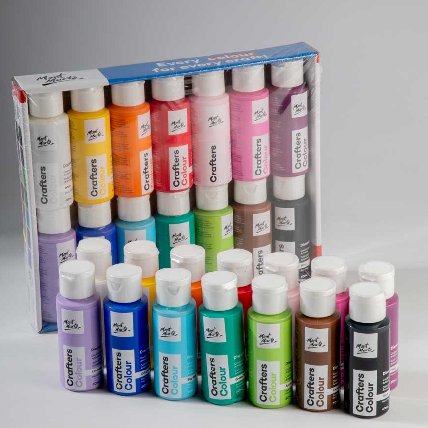 [14pc x 60ml] Mont Marte Crafters Acrylic Colour Discovery Paint Set ...