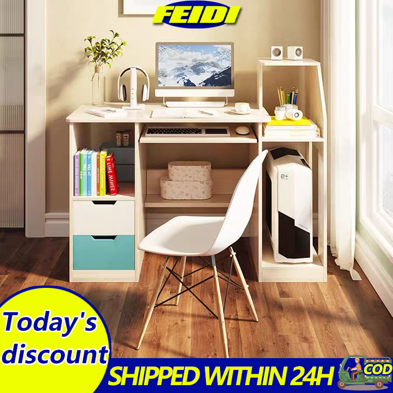 Study computer desk table with drawers computer table office home desk ...