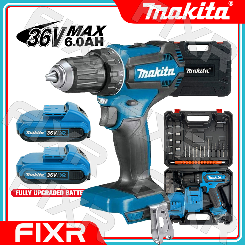 36V 6.0Ah Cordless Drill Electric Drill Power Tools Set Cordless Impact ...