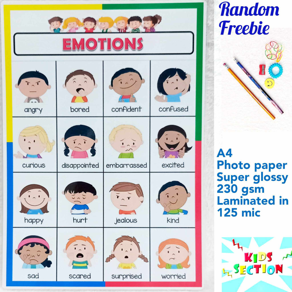 Laminated Educational Chart - Emotions | Shopee Philippines