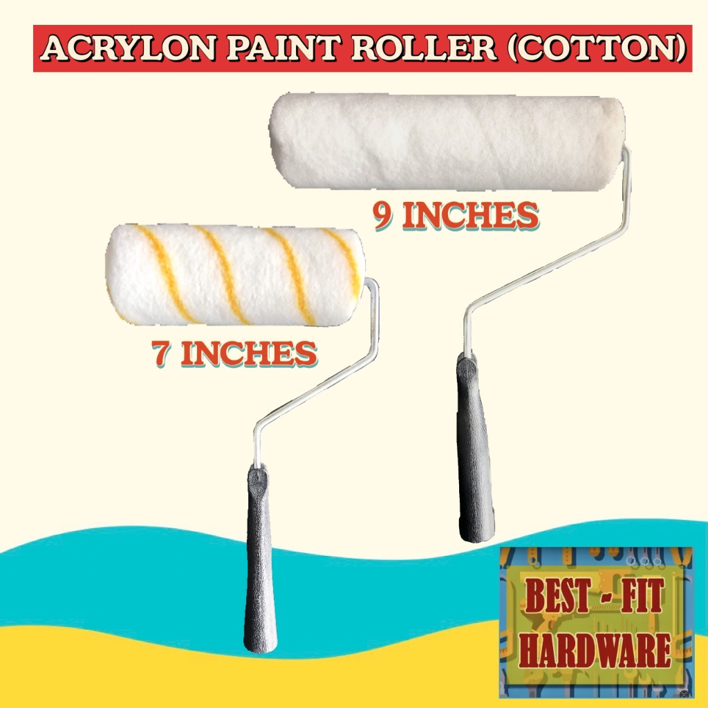 ACRYLON PAINT ROLLER (COTTON) wtih HANDLE / FILLER ONLY - 7 INCHES / 9 ...