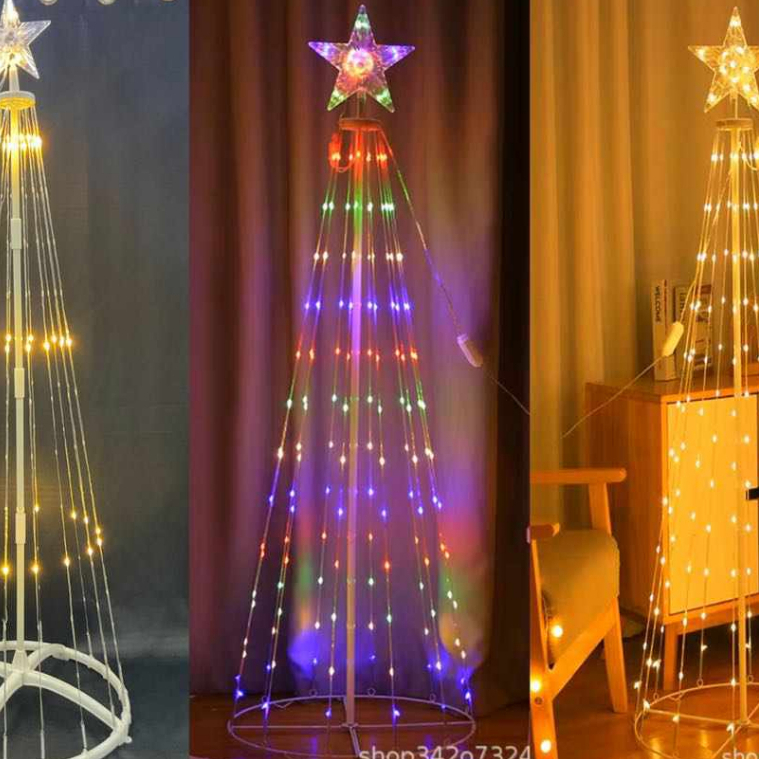 MultiColor LED Lighted Show Cone Christmas Tree Outdoor Decoration