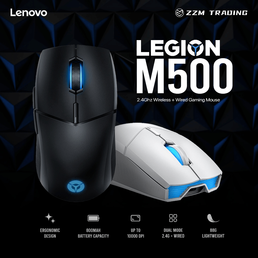 Lenovo Legion M500 10000 DPI 800mAh Wired Wireless Gaming Mouse ZZM ...