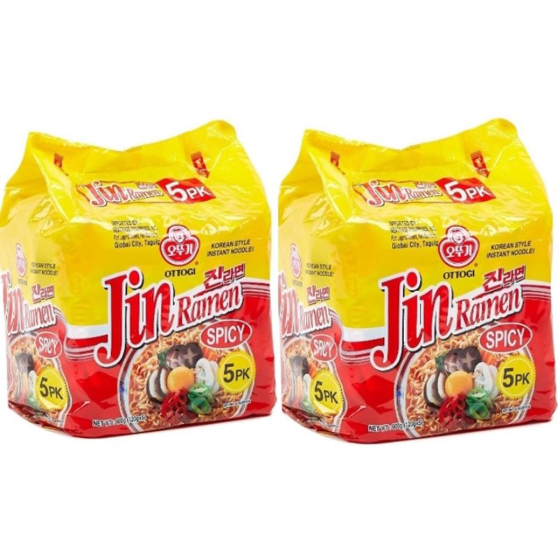 (COD) OTTOGI JIN RAMEN INSTANT NOODLES MILD & SPICY 5x120g Shopee