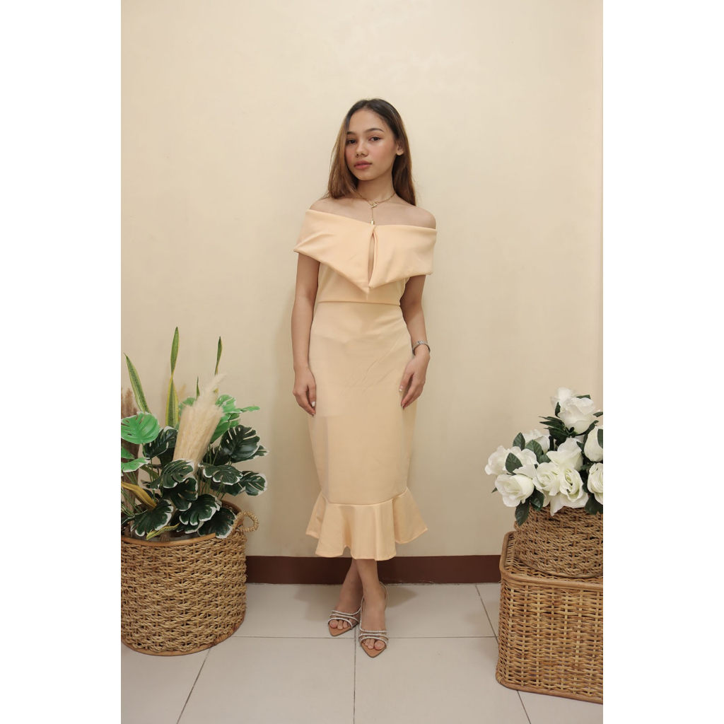 ELVIRA FORMAL NEOPRENE DRESS FIT FREESIZE FIT S TO M | Shopee Philippines