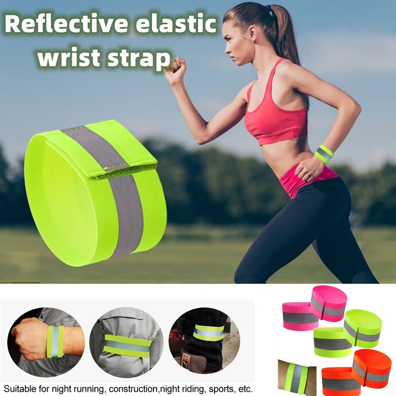 Reflective Bands Elasticated Armband Wristband Ankle Leg Straps, Safety ...