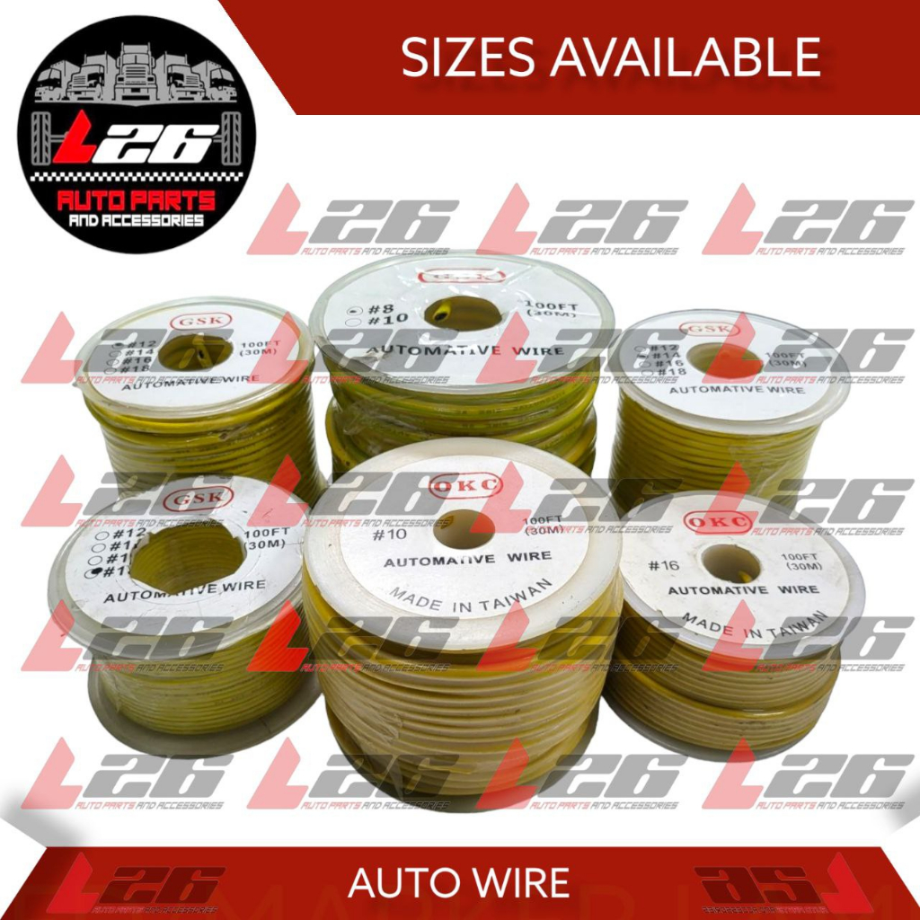 1 ROLL 100FT 30M AUTOMOTIVE WIRE #12 #14 #16 #18 UNIVERSAL WIRE Yellow ...