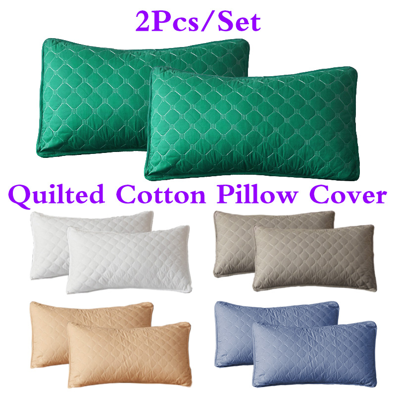 Cotton Pillow Cover Quilted Pillow Protector Standard Size 20x30inches