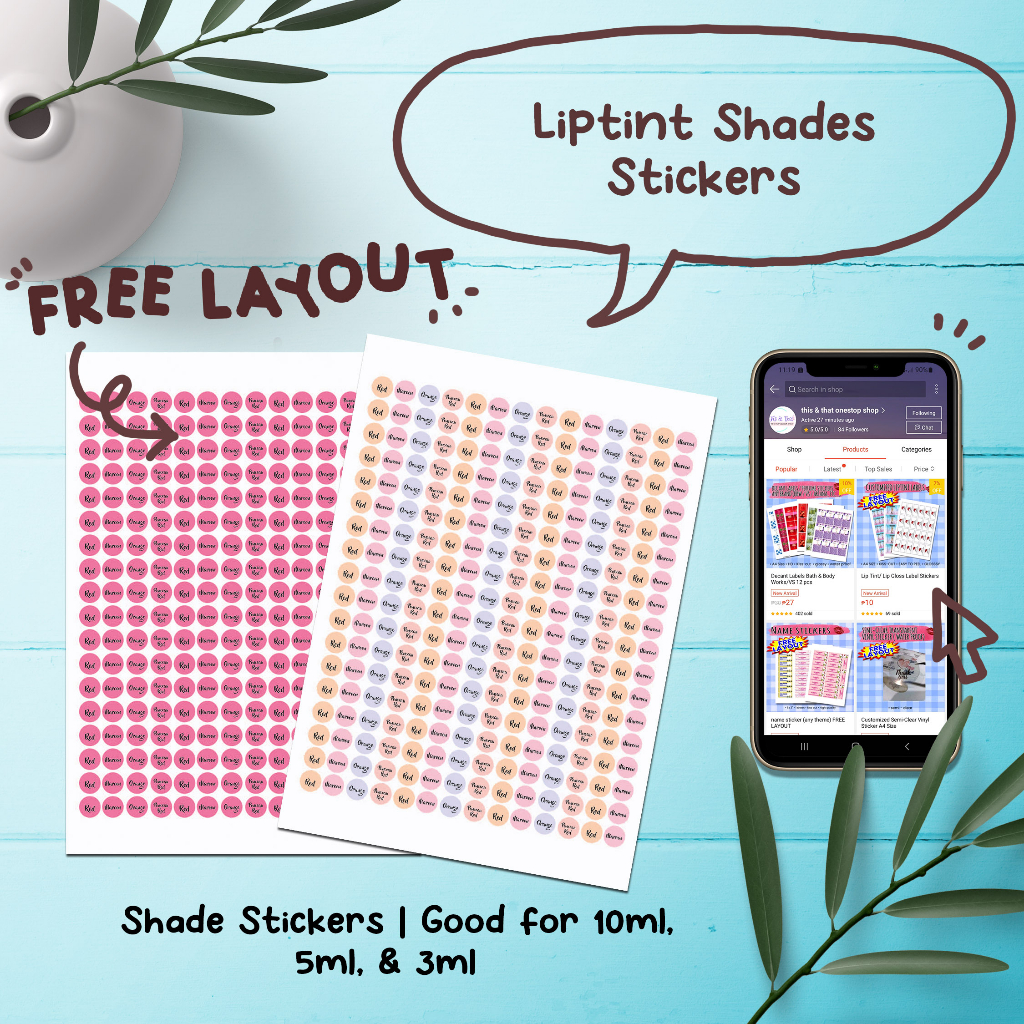 Liptint Shades Sticker | Shopee Philippines