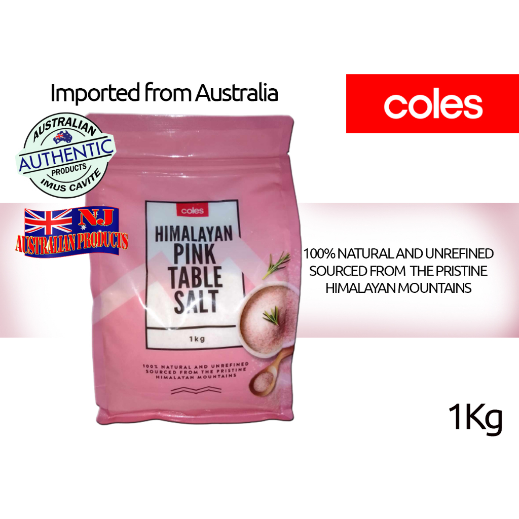 ORIGINAL COLES HIMALAYAN PINK TABLE SALT (1kg) Imported from Australia