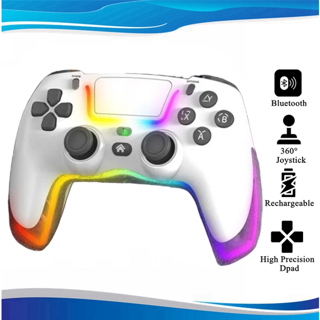 P07 Rgb Colorful Light Wireless Gaming Controller For P4 P3 Switch Pc ...