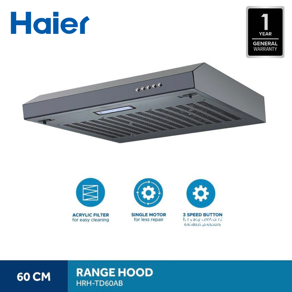 Haier Range Hood 60cm (Black) HRHTD60AB Shopee Philippines