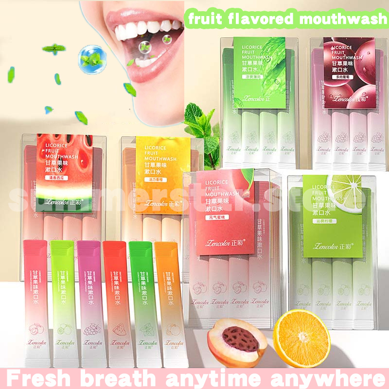20Pcs/Box Mouth Wash Packets Fruit Flavored Portable Disposable For