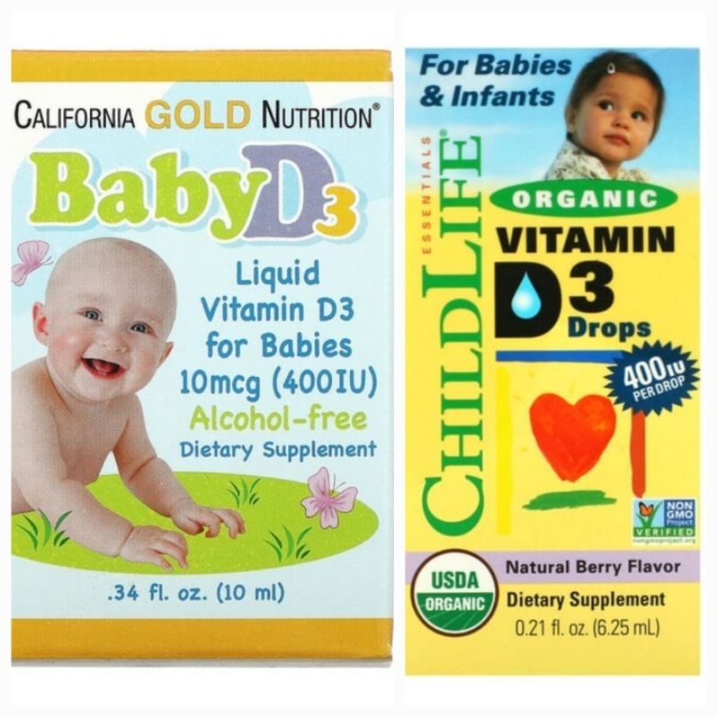 California Gold or ChildLife Essentials Baby D3 400IU Alcohol Free ...