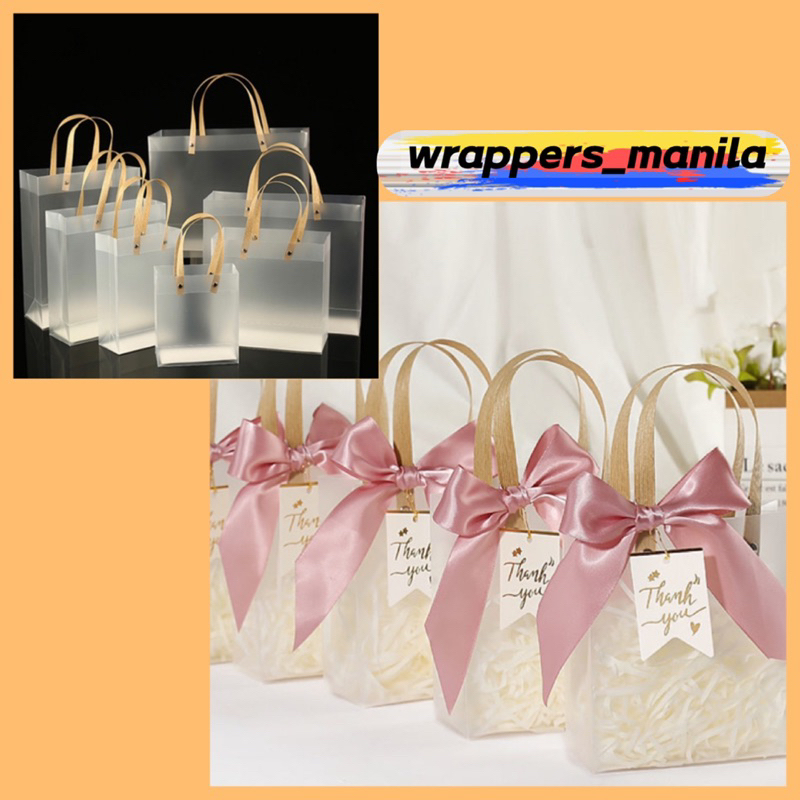 Frosted Tote Bag Plastic Gift Bag Souvenir Bag | Shopee Philippines