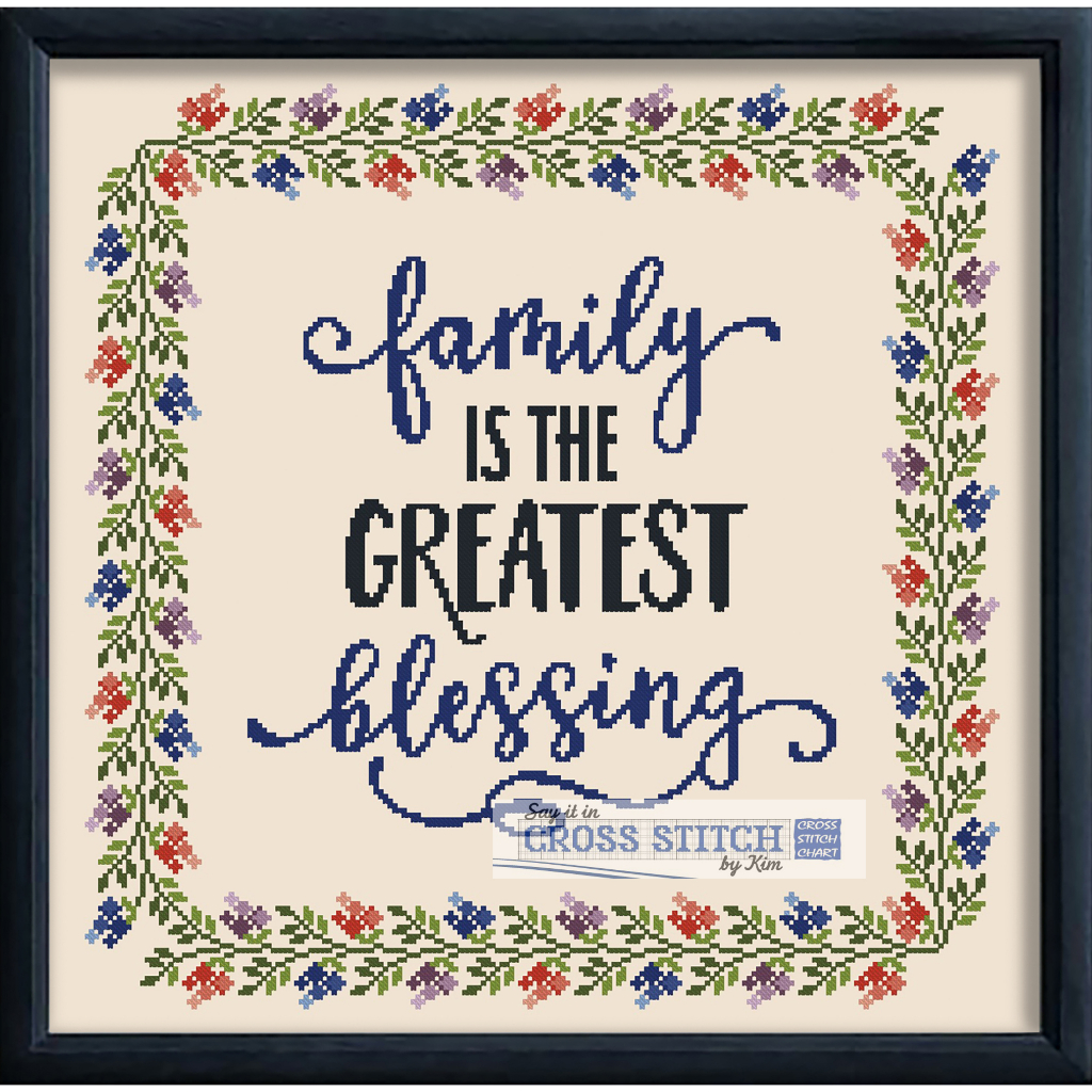 Cross Stitch PATTERN only Sampler Quotes Family is Blessing Shopee