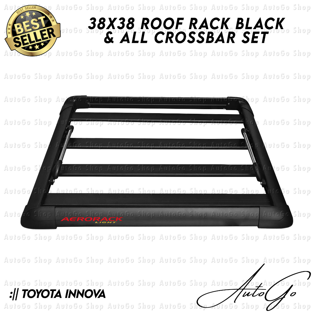 Toyota Innova 2005-2015 38x38 Roof Rack Black with Clamp Type and Clip ...