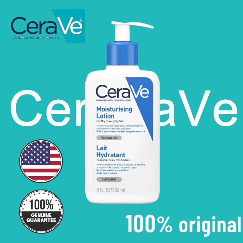 Cerave Moisturizing Lotion For Dry Skin Body And Facial Moisturizer With Hyaluronic Acid And 7010