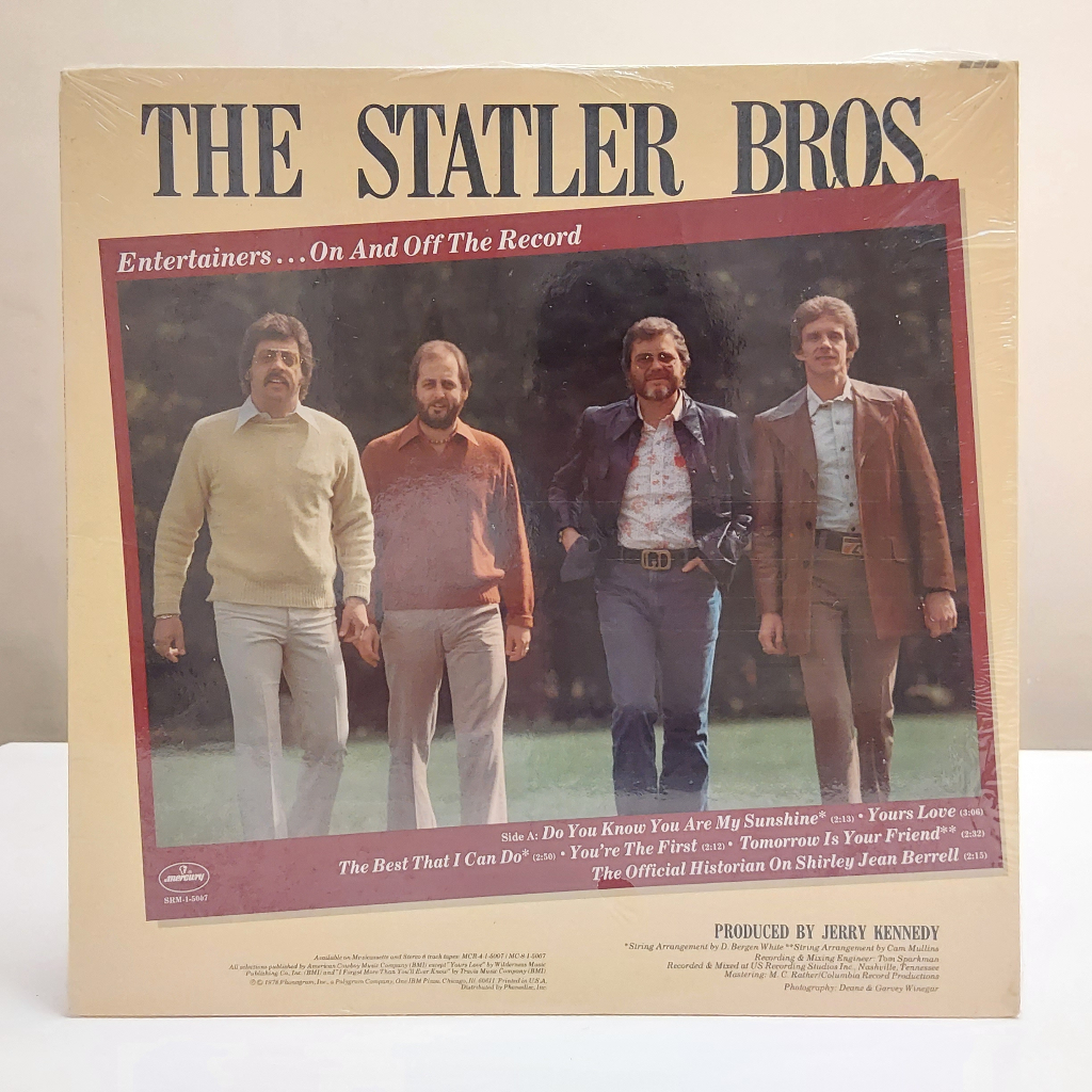 The Statler Brothers Entertainers On And Off The Record Lp Vinyl