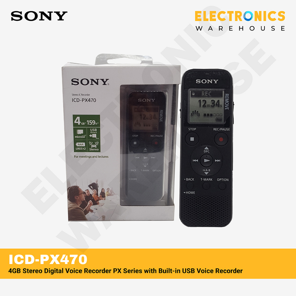 Sony ICD-PX470 Stereo Digital Voice Recorder Bundle