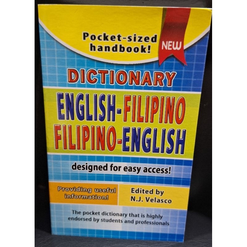 DICTIONARY ENGLISHFILIPINO FILIPINOENGLISH by N.J Velasco Shopee Philippines