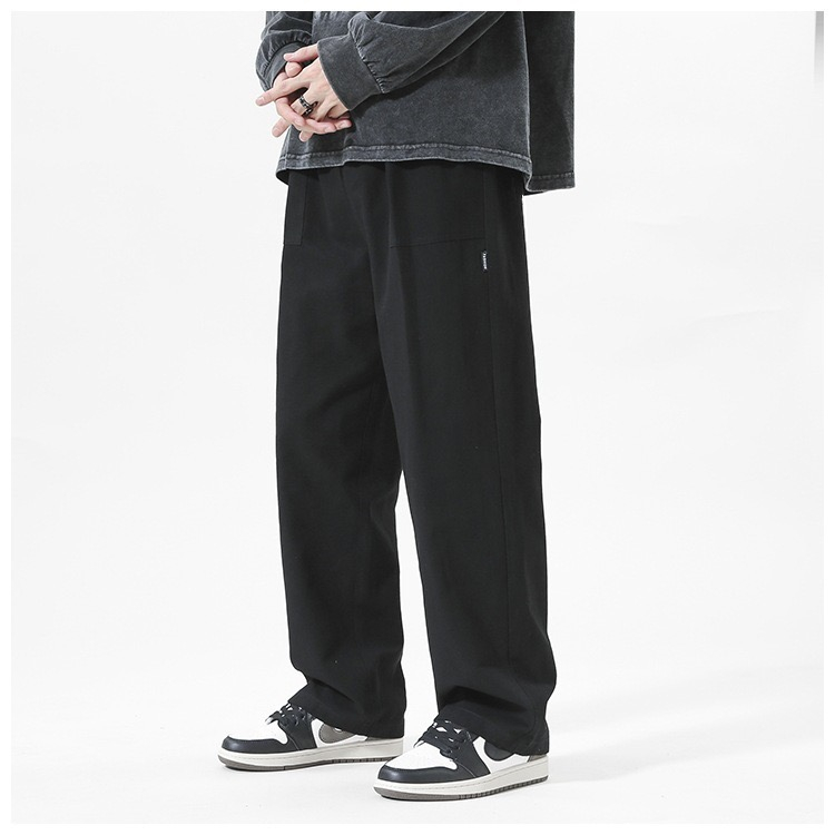 Casual Pants for Men Straight Cut Garter Drawstring Floor Pants ...