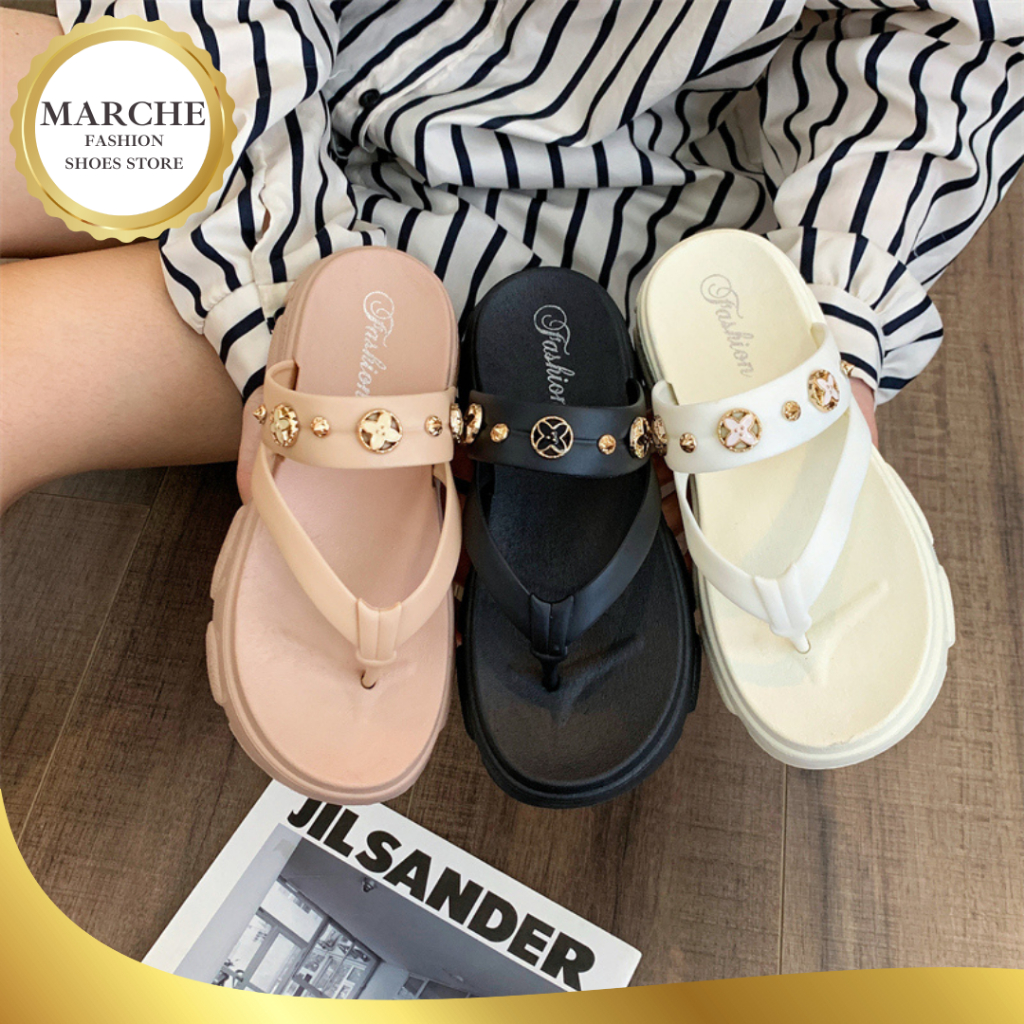 Marche ThickSole FlipFlops Slippers For Women(add one size bigger