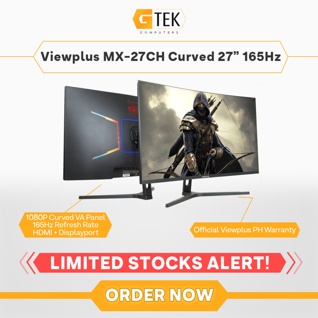 Viewplus MX-27CH 27" Curved 1080P 165Hz 1500R VA Panel Gaming Monitor ...