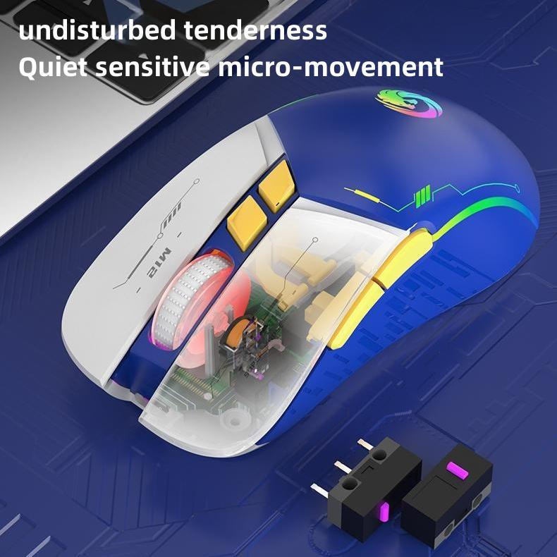 New Mech Style 7-button Wireless Mouse 2.4G Rechargeable Silent Game ...