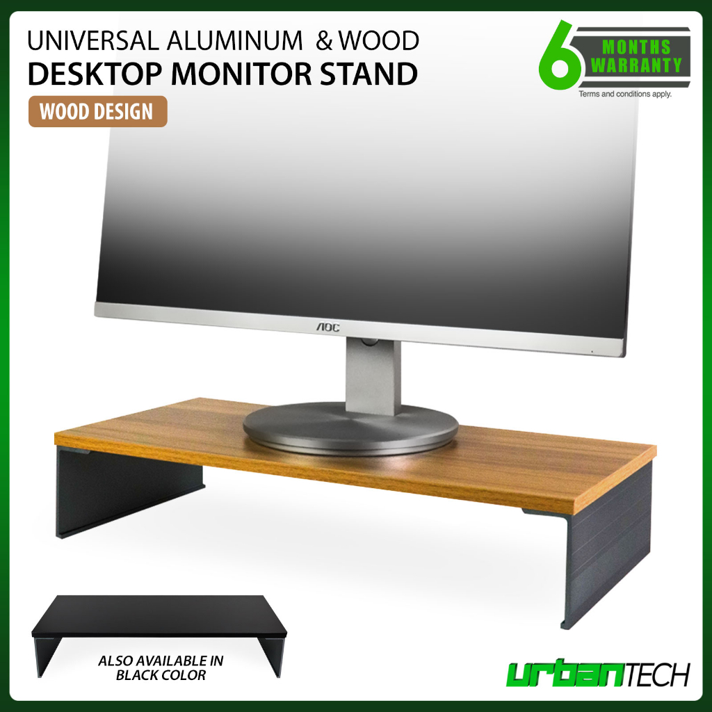 UPERGO Universal Monitor Stand Aluminum and Wood Desktop Monitor Stand ...