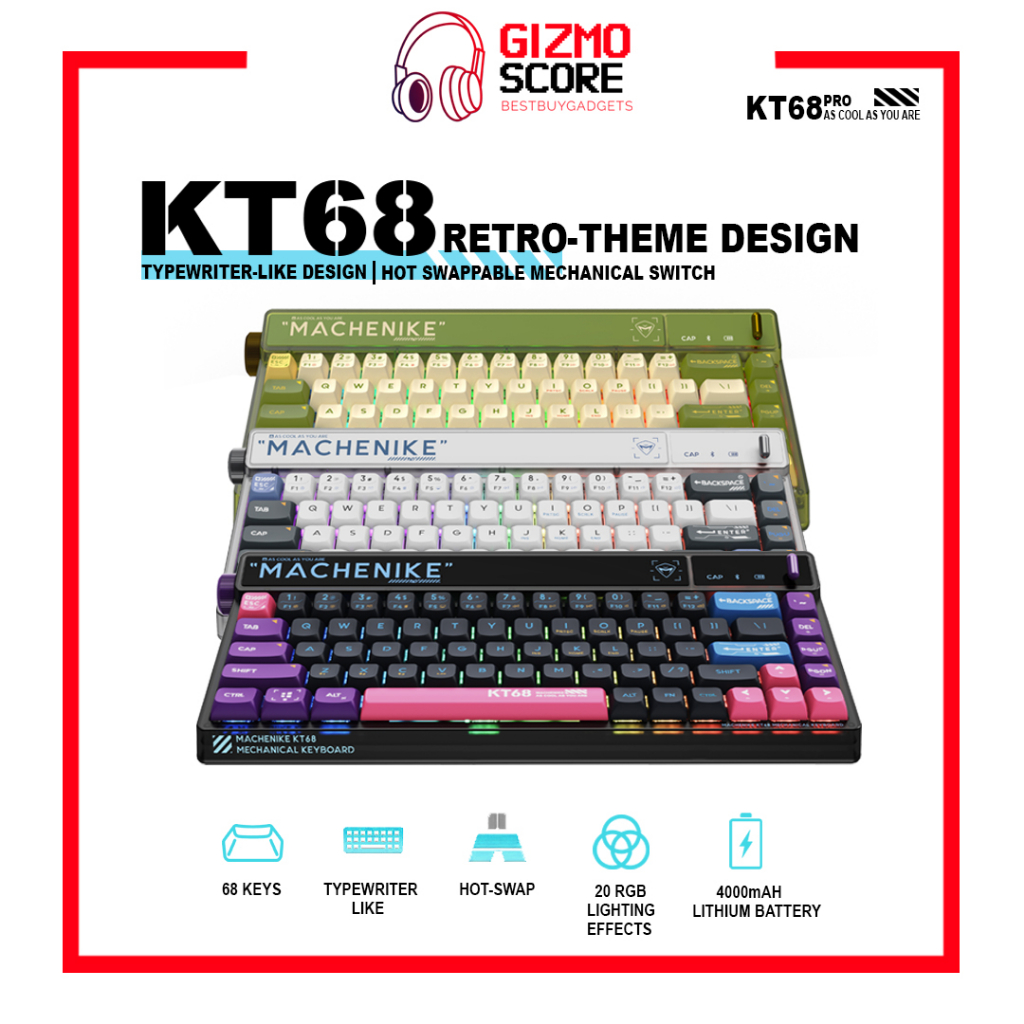 Machenike KT68 Mechanical Keyboard Hotswap RGB Wireless/Cable 68Key