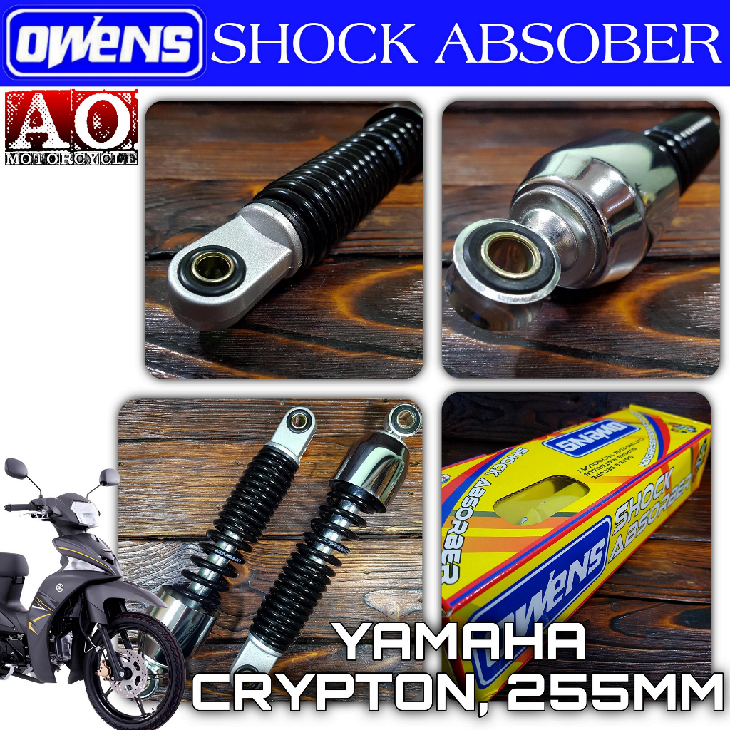 OWENS Rear Shock Absorber For Yamaha Crypton Dual Shock Pair 255mm ...
