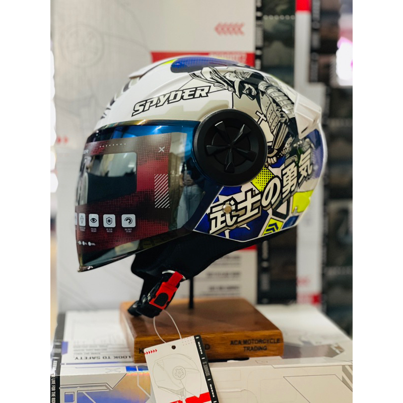 SPYDER REBOOT2 RONIN HalfFace Single Visor Helmet + Free Clear Visor