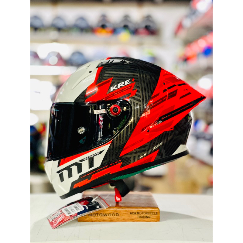 MT KRE+ BRUSH Full-Face Helmet + Free Clear Visor (Full Carbon Fiber ...