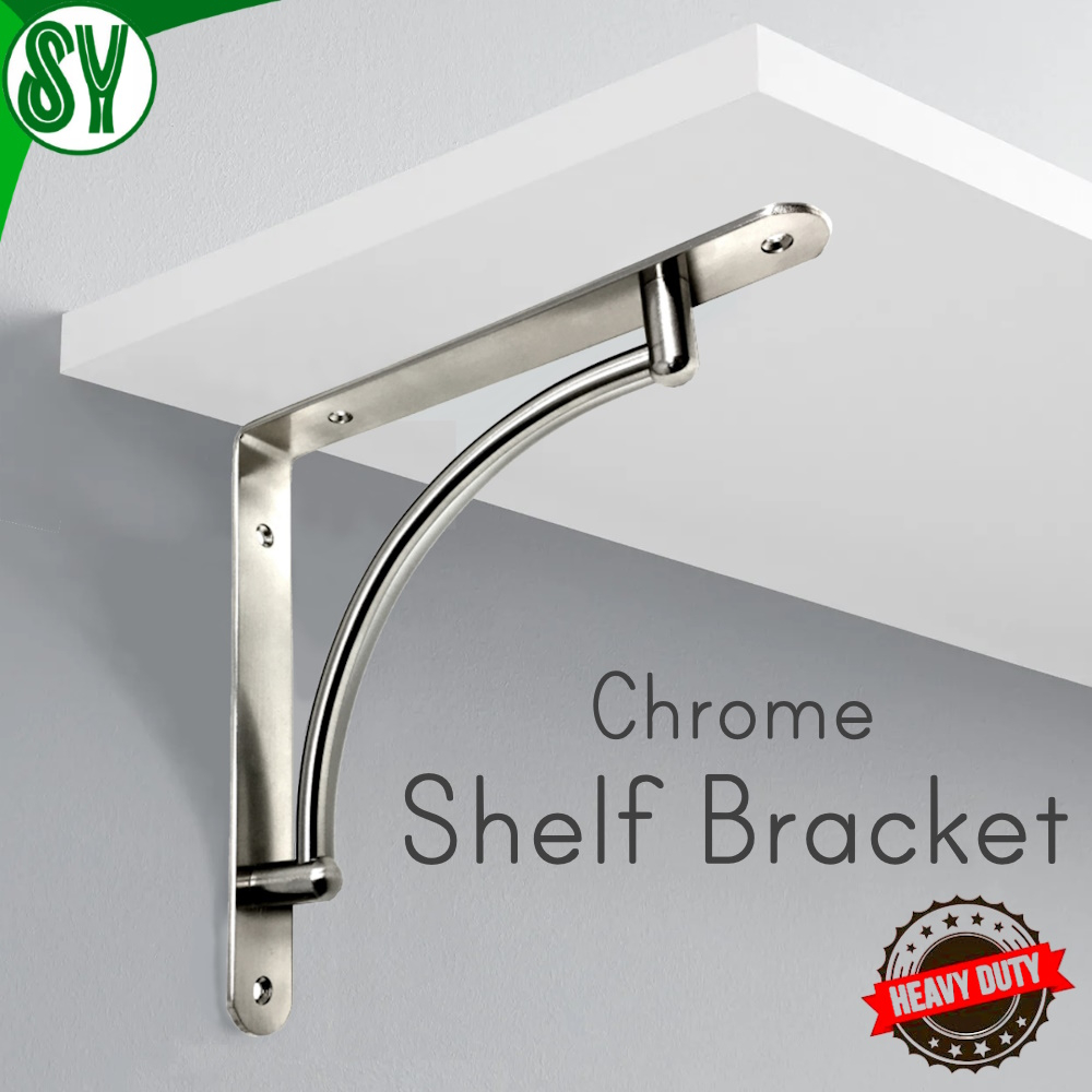 2pcs Wall Shelf Bracket Decorative Chrome Shelf Elbow Bracket High Quality Shopee Philippines
