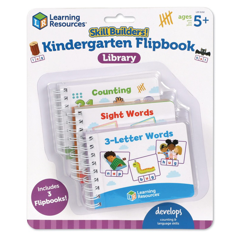 Learning Resources Skill Builders! Kindergarten Flipbook Library - 3 ...