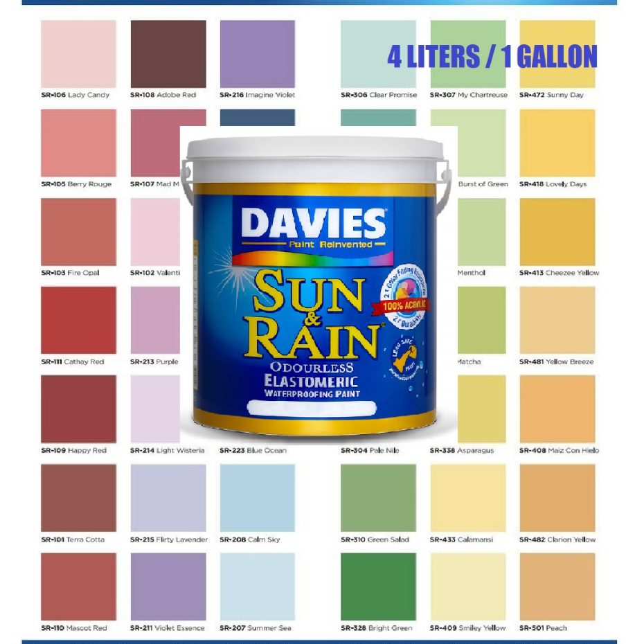 DAVIES SR WATERBASE ACRYLIC PAINT | 1 GALLON / 4 LITERS | ODORLESS ...