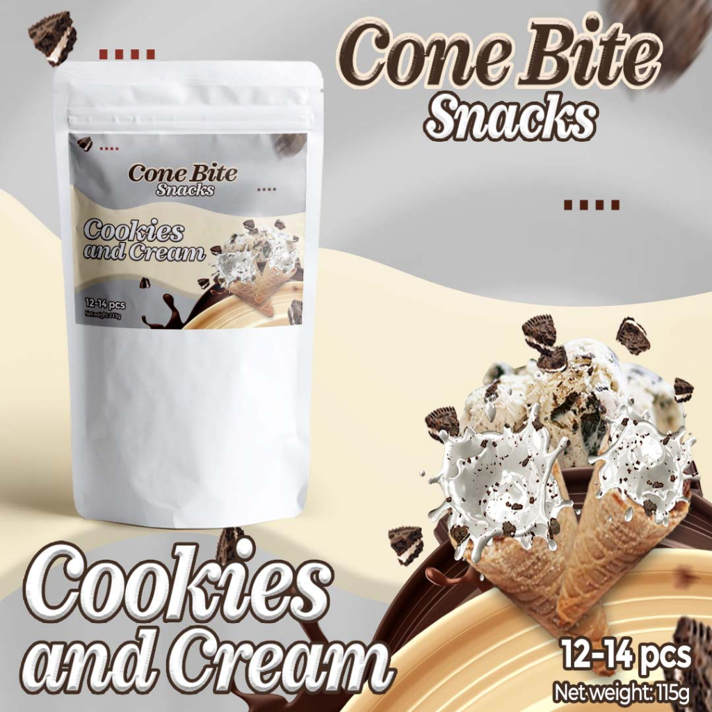 COOKIES & CREAM Cone Bites Drumstick Ice Cream Cone Ends Dessert Cone