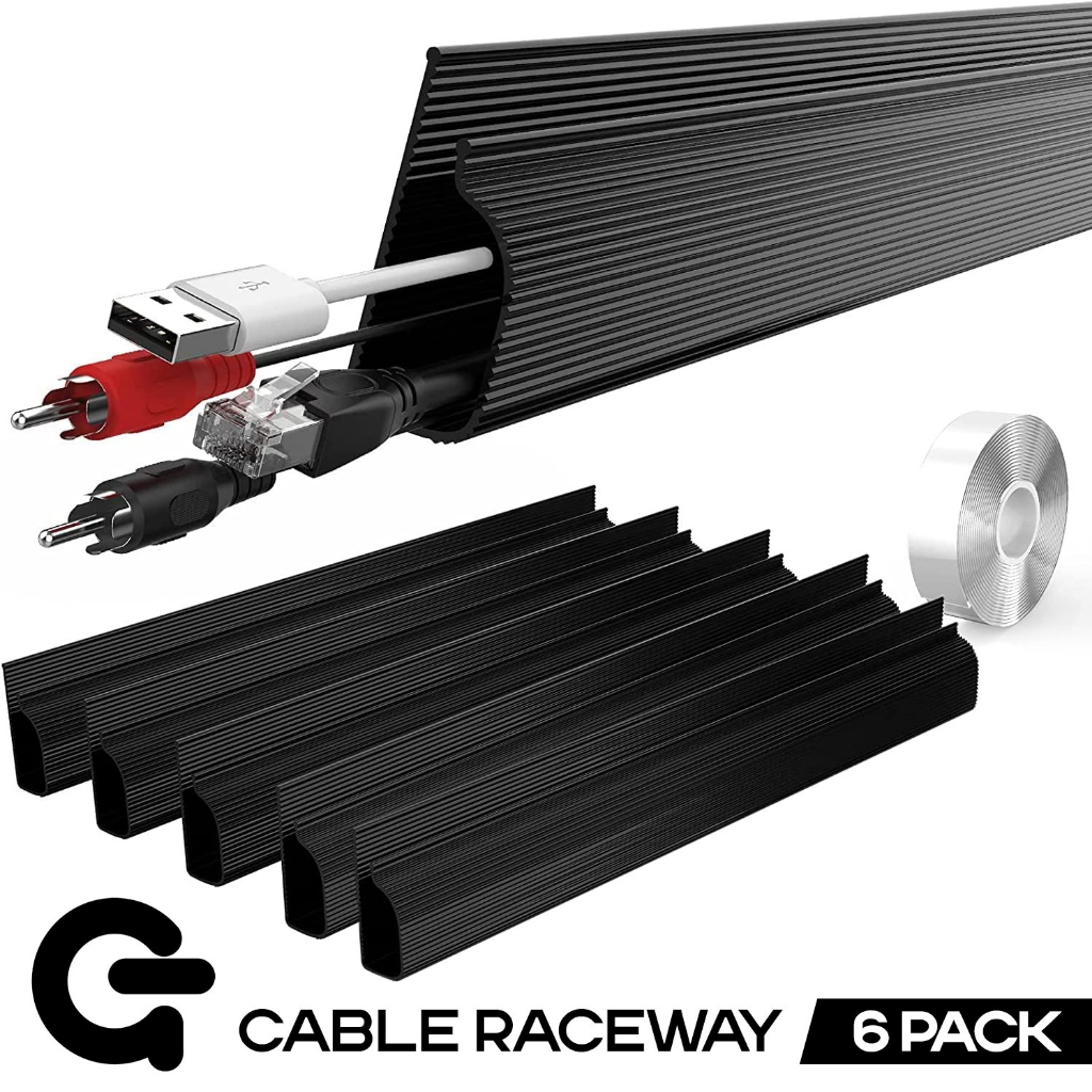 6pcs J Channel Cable Management / J Cable Raceway / Cable Organizer