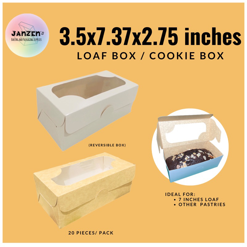 20 pcs 3.5x7.37x2.75 inches Loaf Box FruitCake Box Cookie Box