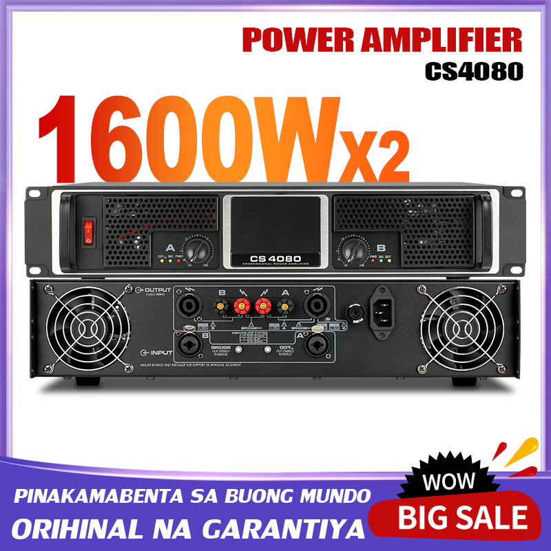 CS4080 Two Channel Audio Amplifier 8 Ohm 1600 Watt Class H Professional