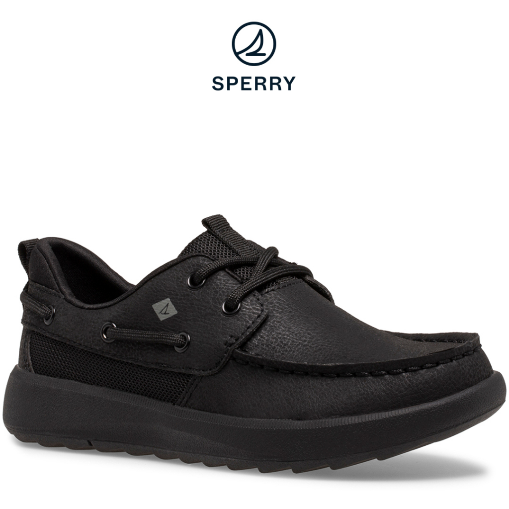 Kids black boat shoes hot sale
