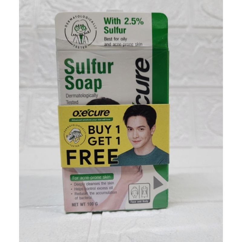 OXECURE SULFUR SOAP Buy 1 get 1 free acne clear powder mud (100g