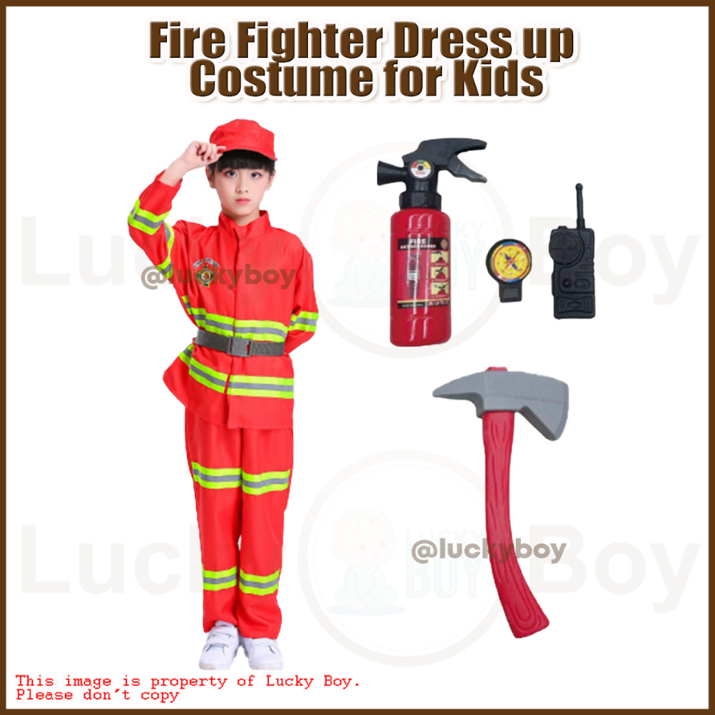 Fire Fighter Profession Dress up Costume for Kids | Shopee Philippines