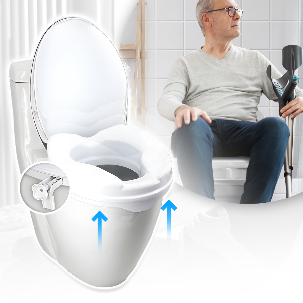 Raised Toilet Seat with Lid Heavy Duty Elevated Toilet Seat with