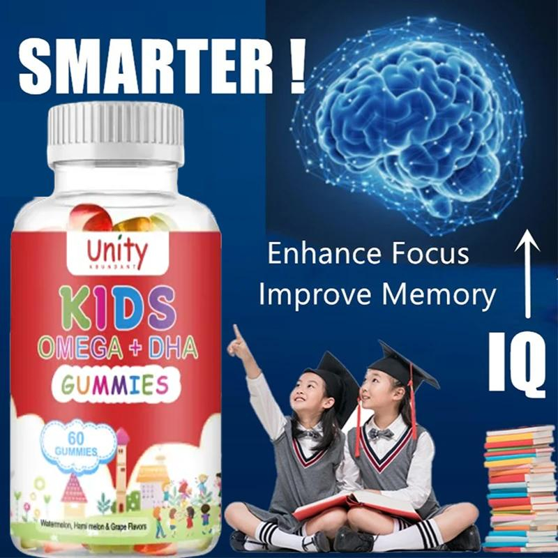 DHA Gummies for Kids Probiotics & Zinc C Vitamins for Brain Development ...